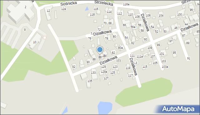 Swarzędz, Działkowa, 86, mapa Swarzędz