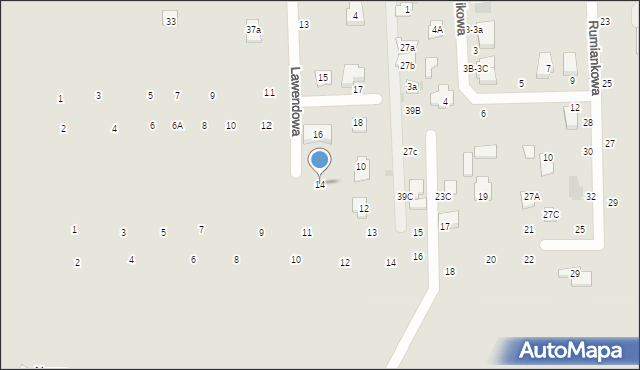 Świdnik, Dziewanny, 14, mapa Świdnika