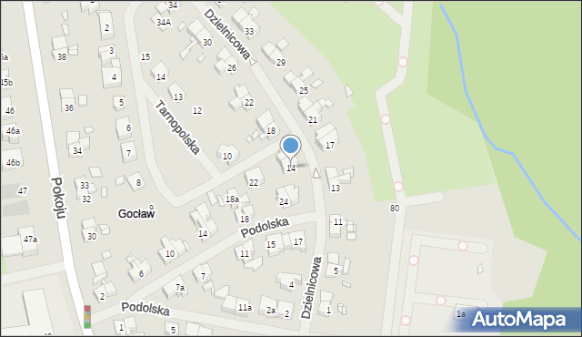 Szczecin, Dzielnicowa, 14, mapa Szczecina