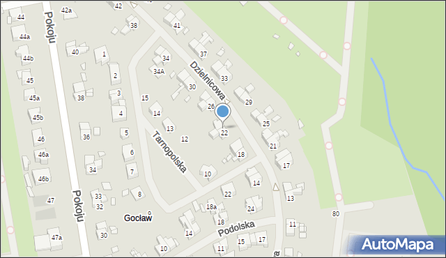 Szczecin, Dzielnicowa, 24, mapa Szczecina