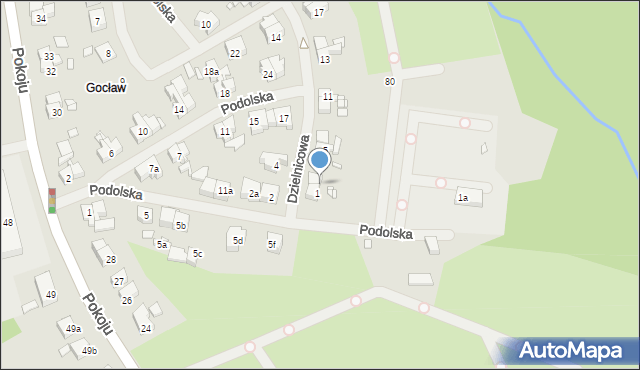 Szczecin, Dzielnicowa, 3, mapa Szczecina