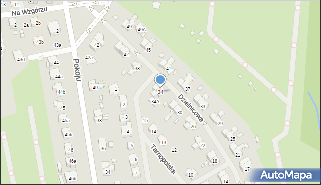 Szczecin, Dzielnicowa, 34, mapa Szczecina