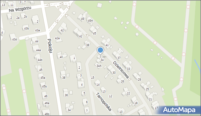 Szczecin, Dzielnicowa, 36, mapa Szczecina