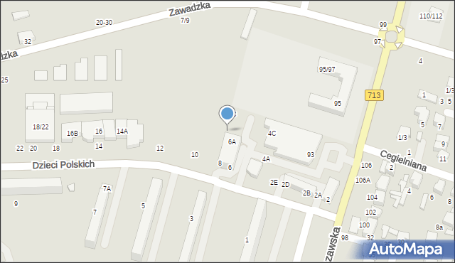 Tomaszów Mazowiecki, Dzieci Polskich, 6B, mapa Tomaszów Mazowiecki