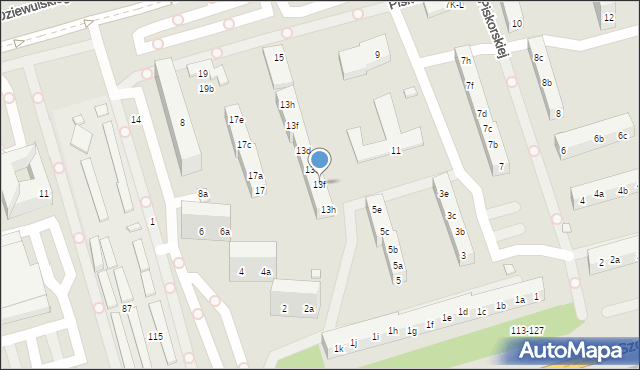 Toruń, Działowskiego Zygmunta, 13f, mapa Torunia