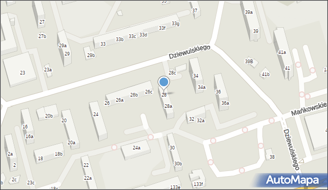Toruń, Dziewulskiego Władysława, 28, mapa Torunia
