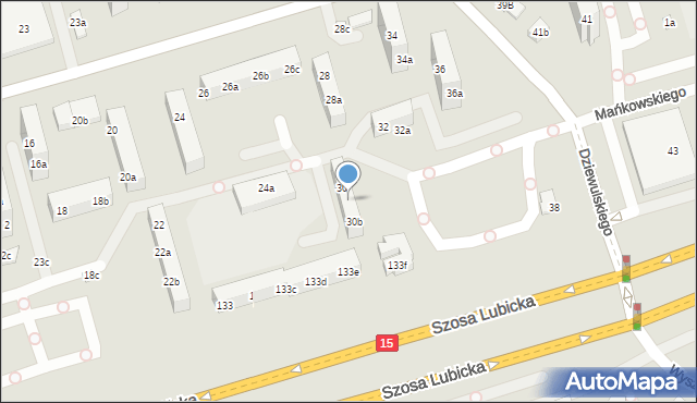 Toruń, Dziewulskiego Władysława, 30a, mapa Torunia