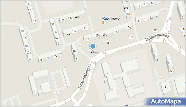 Toruń, Dziewulskiego Władysława, 5b, mapa Torunia