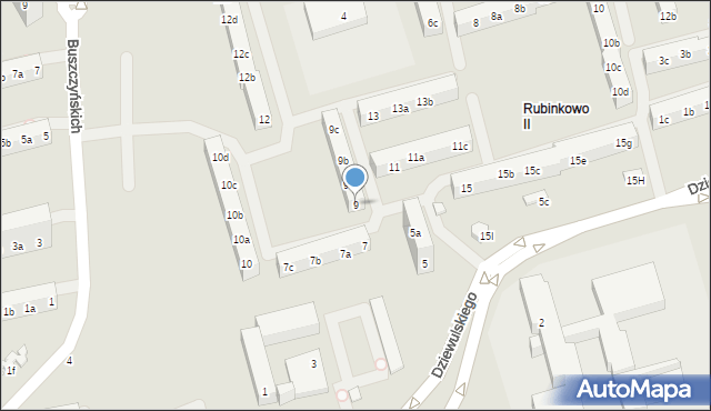 Toruń, Dziewulskiego Władysława, 9, mapa Torunia