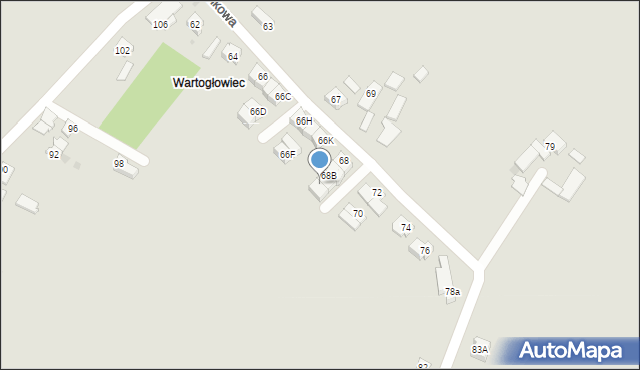 Tychy, Dzwonkowa, 68C, mapa Tychów