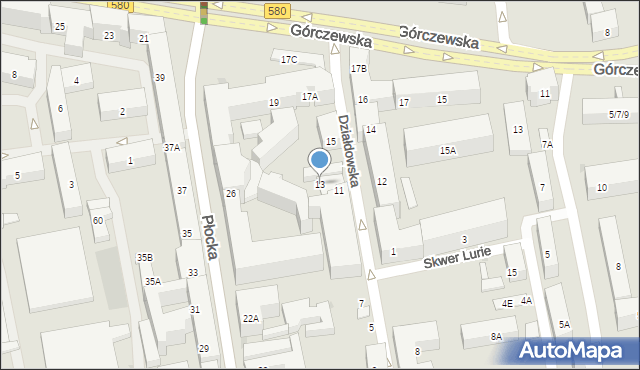 Warszawa, Działdowska, 13, mapa Warszawy