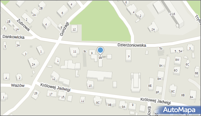 Warszawa, Dzierżoniowska, 9A, mapa Warszawy