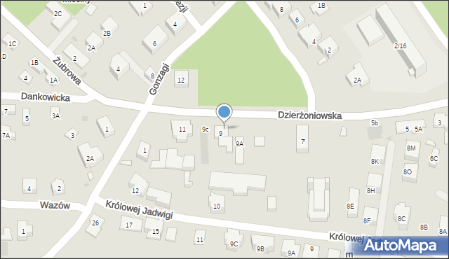 Warszawa, Dzierżoniowska, 9b, mapa Warszawy