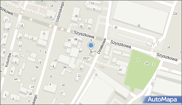 Warszawa, Działkowa, 25, mapa Warszawy