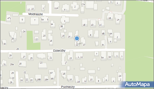 Warszawa, Dzierzby, 12, mapa Warszawy