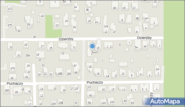 Warszawa, Dzierzby, 17, mapa Warszawy