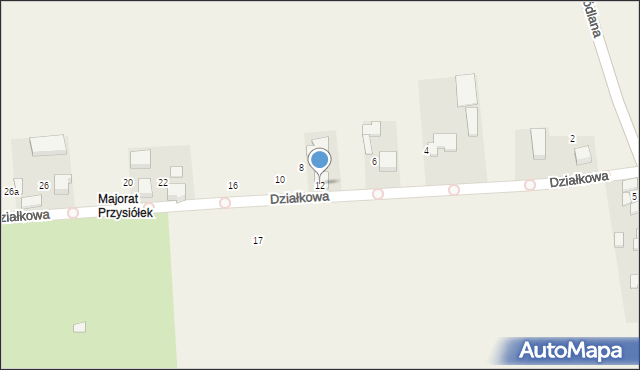 Zabagnie, Działkowa, 12, mapa Zabagnie