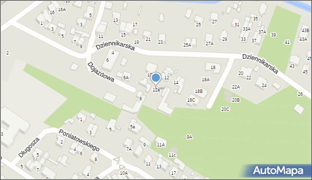 Zielonka, Dziennikarska, 12a, mapa Zielonka