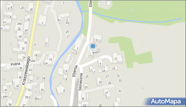 Krynica-Zdrój, Ebersa Henryka, dr., 5, mapa Krynica-Zdrój