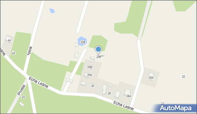 Urzut, Echa Leśne, 206, mapa Urzut