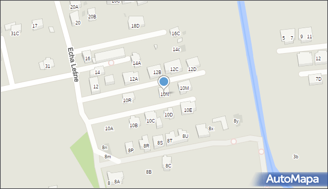 Warszawa, Echa Leśne, 10N, mapa Warszawy