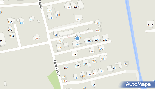 Warszawa, Echa Leśne, 12A, mapa Warszawy