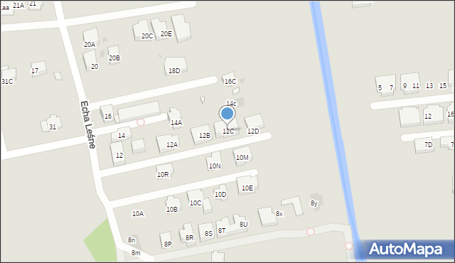 Warszawa, Echa Leśne, 12C, mapa Warszawy
