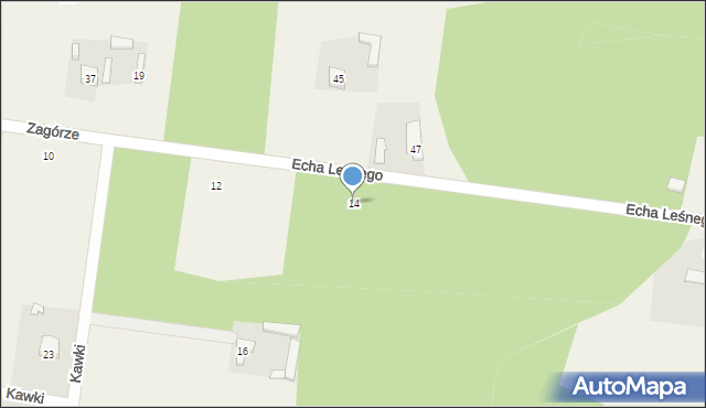 Zagórze, Echa Leśnego, 14, mapa Zagórze