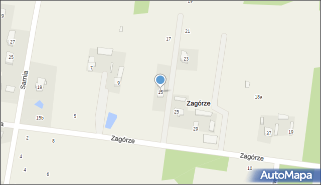 Zagórze, Echa Leśnego, 15, mapa Zagórze