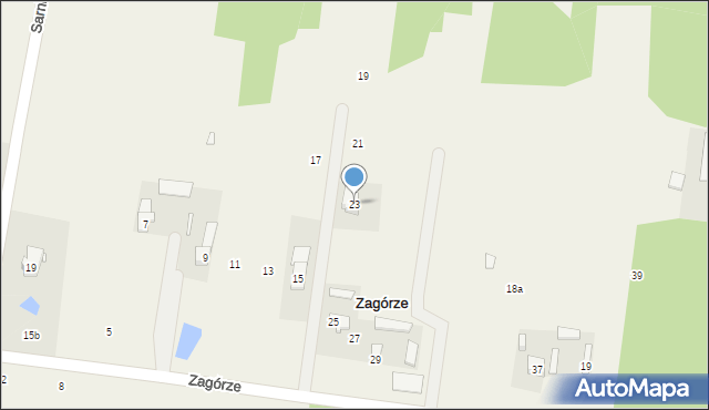 Zagórze, Echa Leśnego, 23, mapa Zagórze