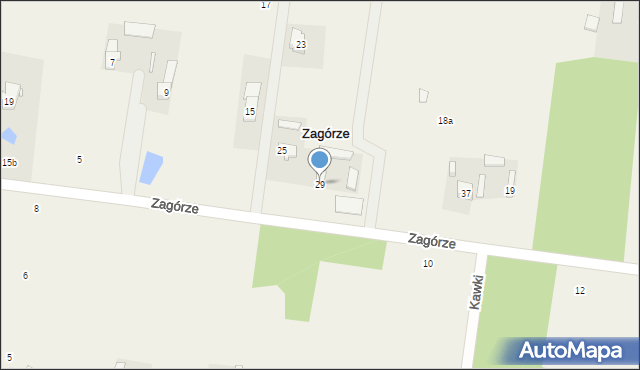 Zagórze, Echa Leśnego, 29, mapa Zagórze