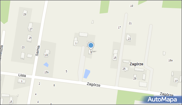 Zagórze, Echa Leśnego, 9, mapa Zagórze