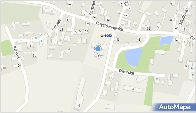 Giebło, Edukacyjna, 4, mapa Giebło