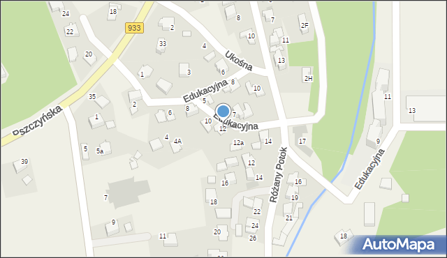 Rajsko, Edukacyjna, 12, mapa Rajsko