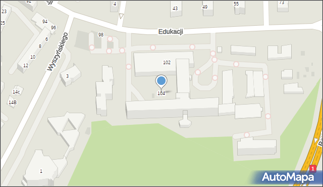 Tychy, Edukacji, 104, mapa Tychów