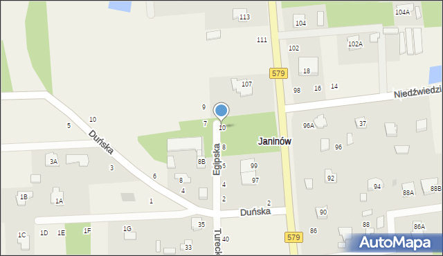 Janinów, Egipska, 10, mapa Janinów