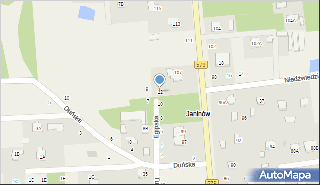 Janinów, Egipska, 12, mapa Janinów