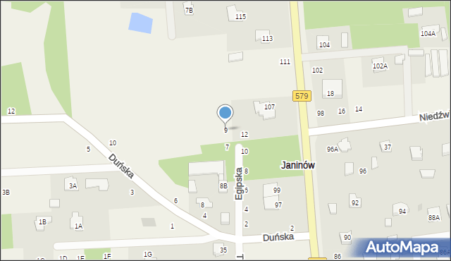 Janinów, Egipska, 9, mapa Janinów