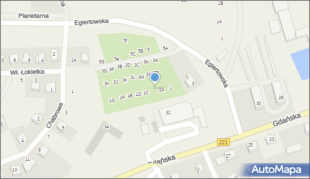 Przywidz, Egiertowska, 1B, mapa Przywidz