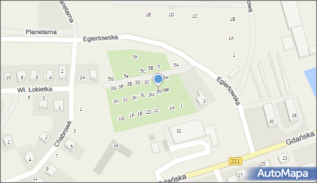 Przywidz, Egiertowska, 3N, mapa Przywidz