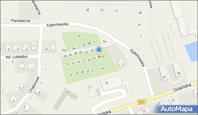 Przywidz, Egiertowska, 3P, mapa Przywidz