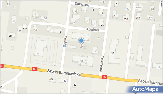 Zaścianki, Egipska, 1A, mapa Zaścianki