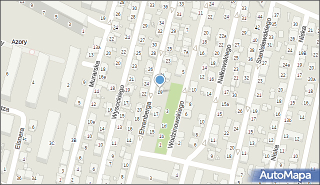 Kraków, Ehrenberga Gustawa, 19, mapa Krakowa