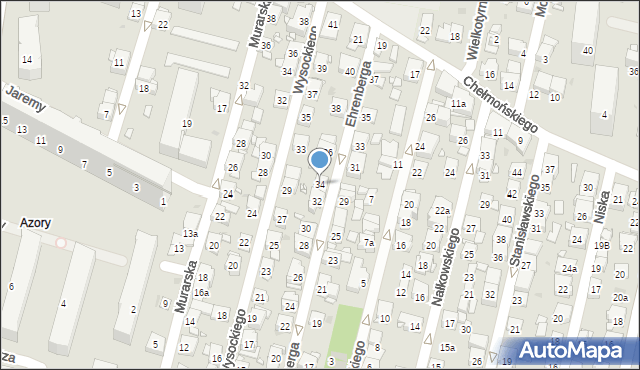 Kraków, Ehrenberga Gustawa, 34, mapa Krakowa