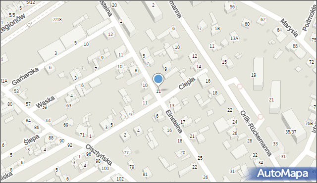 Częstochowa, Einsteina Alberta, 11, mapa Częstochowy