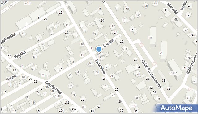 Częstochowa, Einsteina Alberta, 13, mapa Częstochowy
