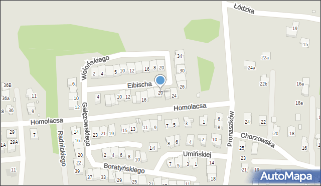 Kraków, Eibischa Eugeniusza, 20, mapa Krakowa