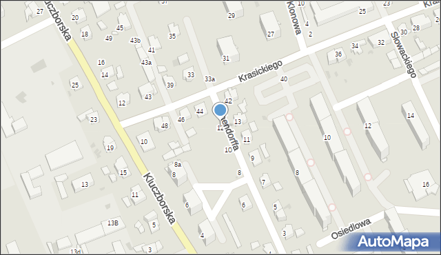 Olesno, Eichendorffa Józefa, 12, mapa Olesno