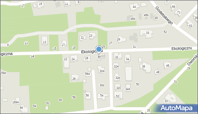 Józefów, Ekologiczna, 30, mapa Józefów