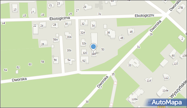 Józefów, Ekologiczna, 34A, mapa Józefów
